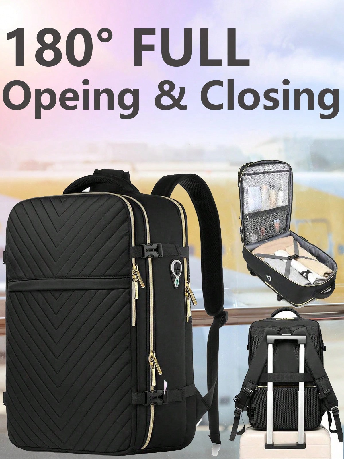 Travel Backpack Anti Theft - กระเป๋าเป้เดินทางขนาดใหญ่ - กระเป๋าเป้กันน้ำป้องกันการโจรกรรมที่ได้รับการอนุมัติสำหรับขึ้นเครื่องบิน เหมาะสำหรับผู้หญิงและผู้ชาย ใส่แล็ปท็อปขนาด 17
