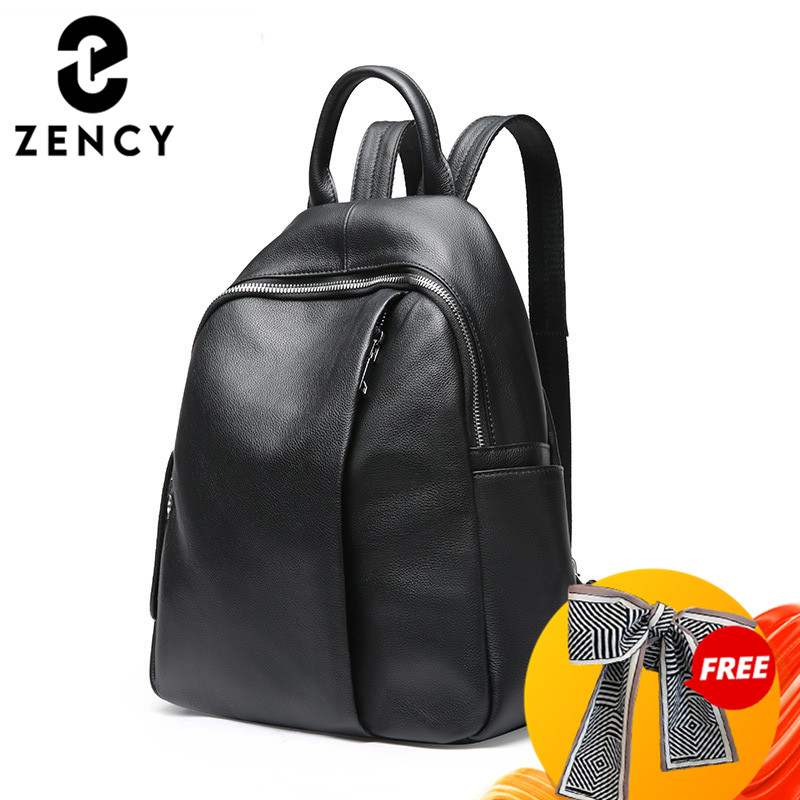 Travel Backpack Anti Theft - เซนซี่กระเป๋าเป้สะพายหลังผู้หญิงดีไซน์ป้องกันการโจรกรรม 100% หนังแท้กระเป๋านักเรียนสีดำคลาสสิกสำหรับสาวๆ กระเป๋าเดินทางแบบสบายๆ ทุกวันกระเป๋าเป้สะพายหลัง
