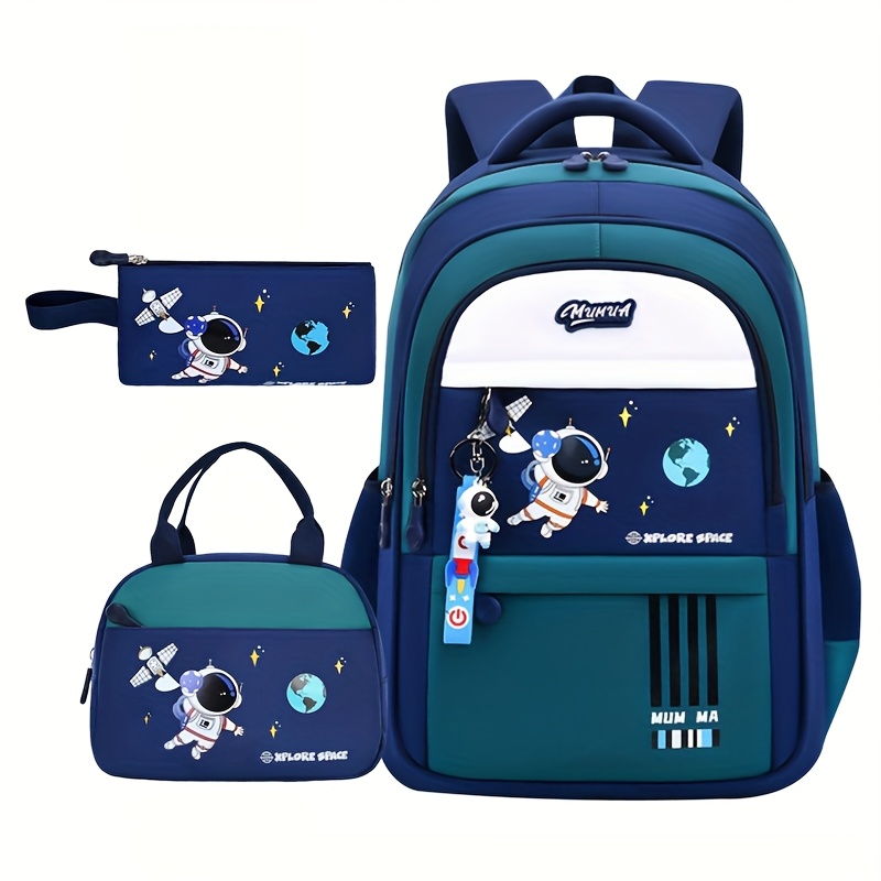 School Backpack Teen - กระเป๋าเป้การ์ตูนนักบินอวกาศรุ่นใหม่ น้ำหนักเบา เหมาะสำหรับใช้เดินทางไปโรงเรียนและเป็นของขวัญคริสต์มาสสำหรับวัยรุ่น