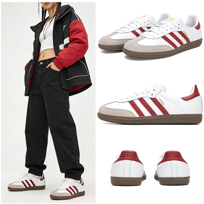 Adidas Shoes Samba - อาดิดาส ออริจินัล แซมบา OG รองเท้าสเก็ตบอร์ดบุรุษรองเท้าผ้าใบดีไซน์เนอร์รองเท้าลำลองแบบสบายๆ JH8798