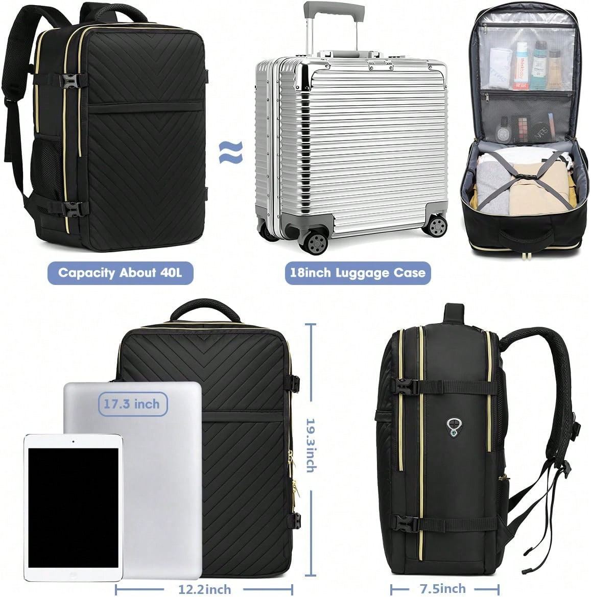 กระเป๋าเป้เดินทางขนาดใหญ่ - กร - Travel Backpack Anti Theft บทวิจารณ์และราคา